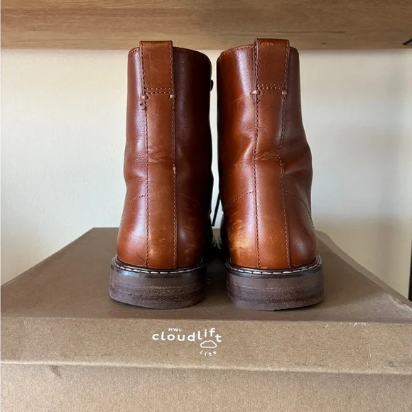 Madewell Women’s Kellie Lace Up Boot Dried Maple Leather Boots - Picture 5 of 10